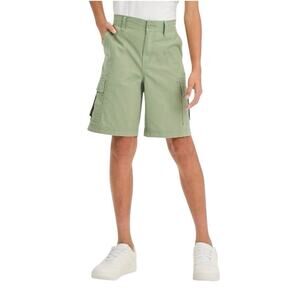 art class Boys XXL Husky (16/18) Green Flat Front Knee Length Chino Cargo Shorts